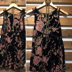 Black Velvet Floral Top